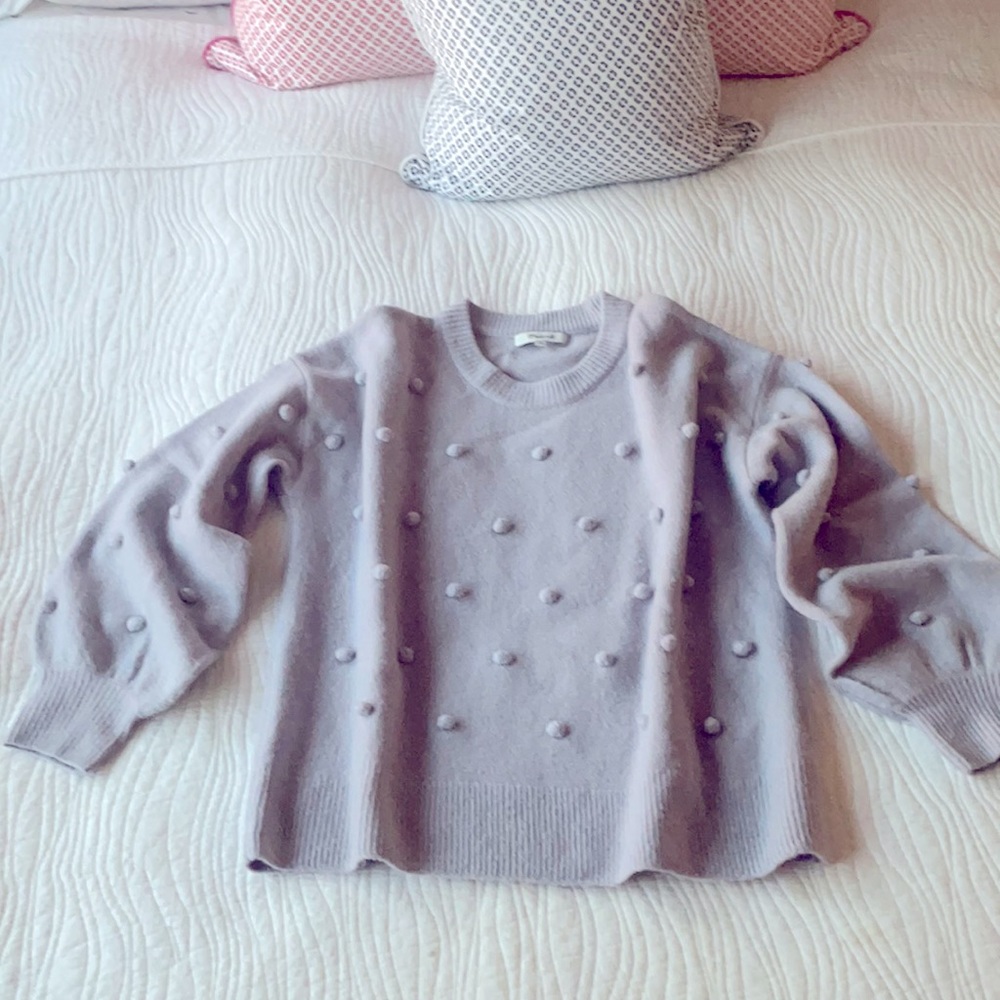 Madewell Lavender Pom Sweater XS